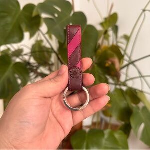 Coach Pink and Burgundy Keychain